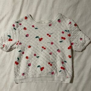 Carter's White Quilted Tee with Cherry and Berry Print Sz 5T